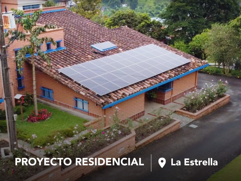 Sistema solar residencial en Casa Mamá Margarita en La Estrella - Darwin Energía Solar